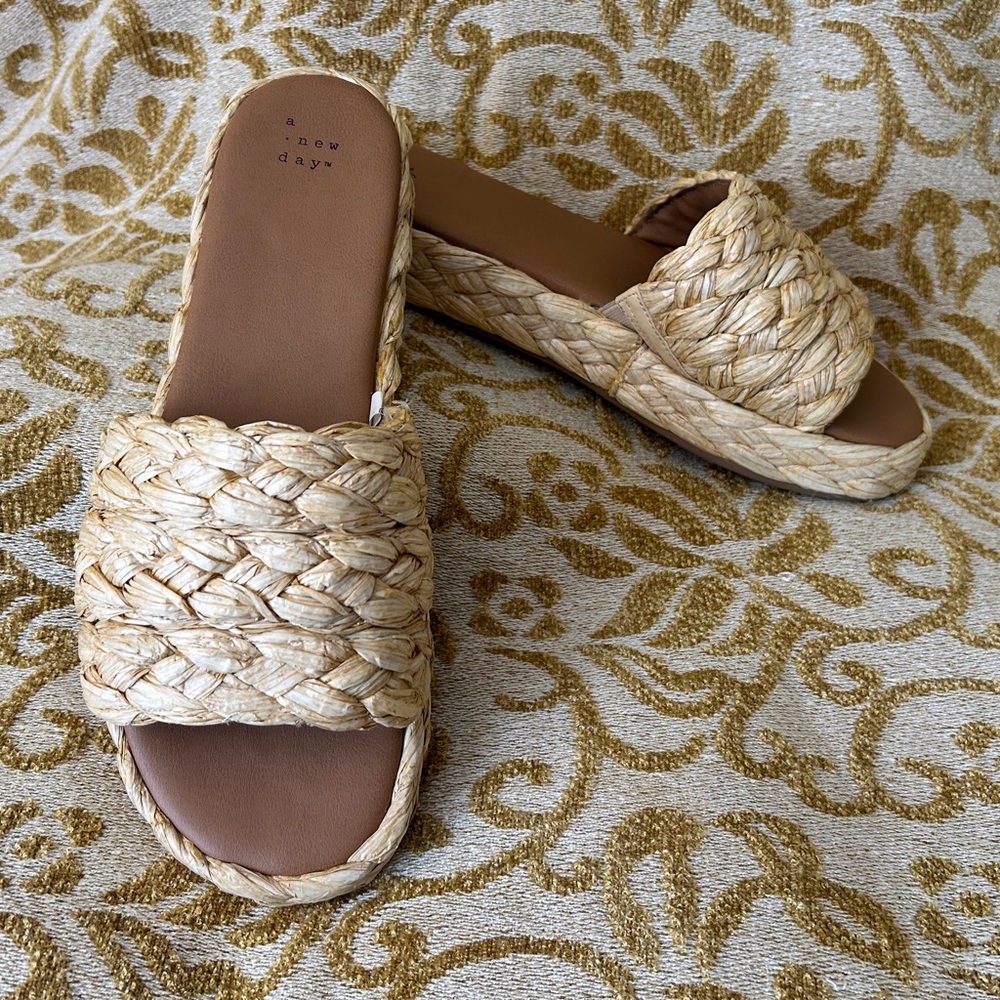 A New Day Tan Woven Sandals for Casual Comfort